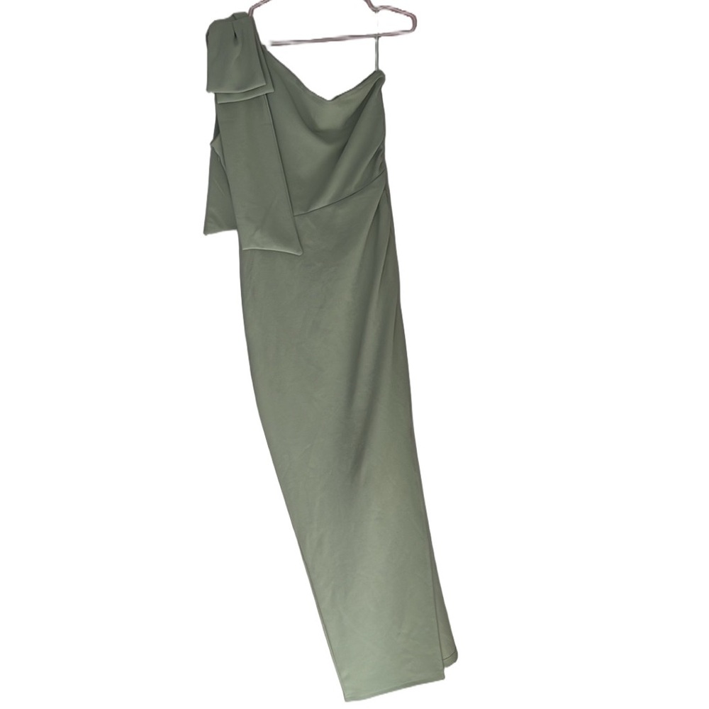 PRETTYGARDEN Women's One Shoulder Long Formal Ruched Bodycon Slit Maxi Dress - Picture 5 of 10